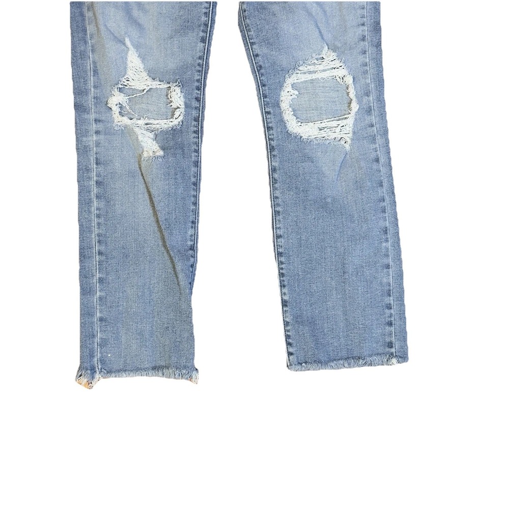 Levi's 724 High Rise Straight Crop Women's Jeans Blue Distressed Denim Size 28 - Picture 6 of 13